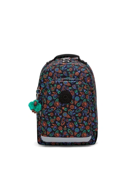 KIPLING Rucsac Class Room albastru regal / verde / portocaliu negru