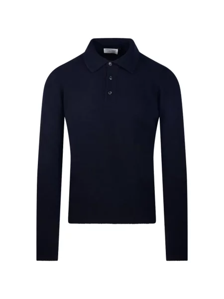 Gulerat lung tricou polo Roberto Collina albastru
