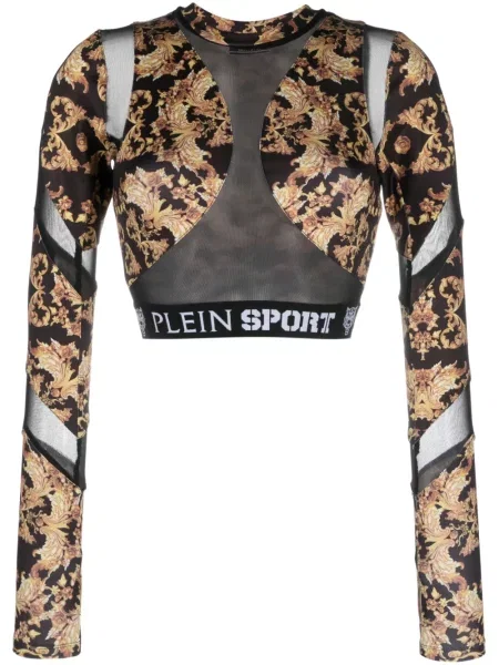 Top Plein Sport cu imagine lung negru