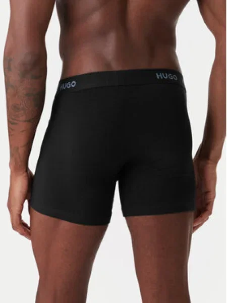 HUGO boxerky pánske s elastanom BOXERBR TRIPLET PACK čierna