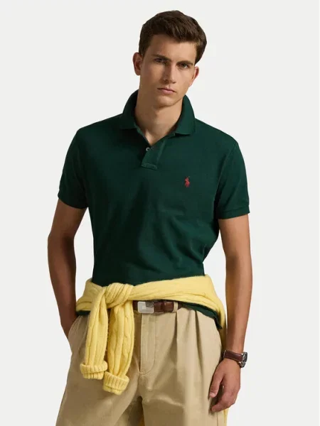 Ralph Lauren Koszulki Mężczyzna S Polo Custom Slim Fit zielony