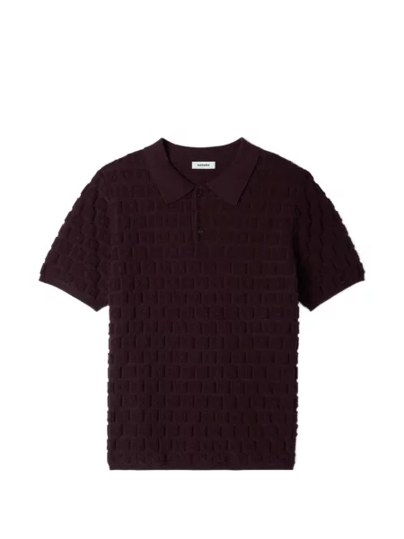 Tricou polo Sandro tricotate maro