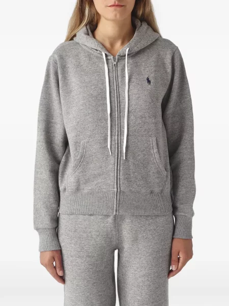Fleece polo Polo Ralph Lauren με κέντημα μπλε