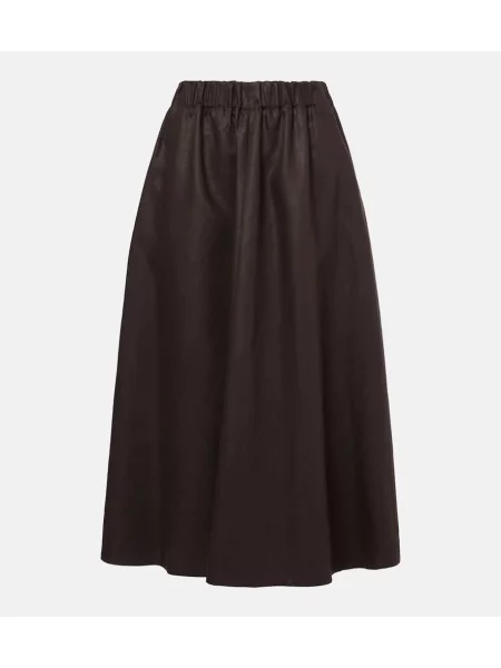 Fustă midi Brunello Cucinelli de in până la genunchi maro