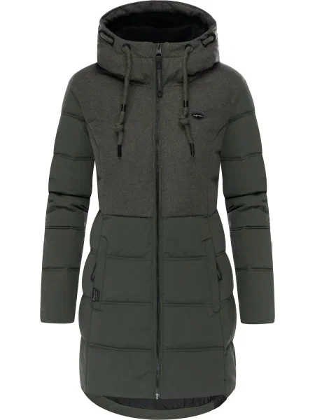 Ragwear Palton de iarnă Ashani verde închis negru