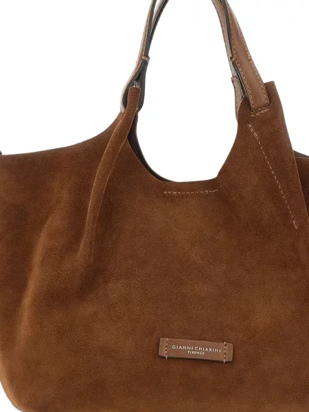 Geantă shopper Gianni Chiarini din piele de căprioară maro