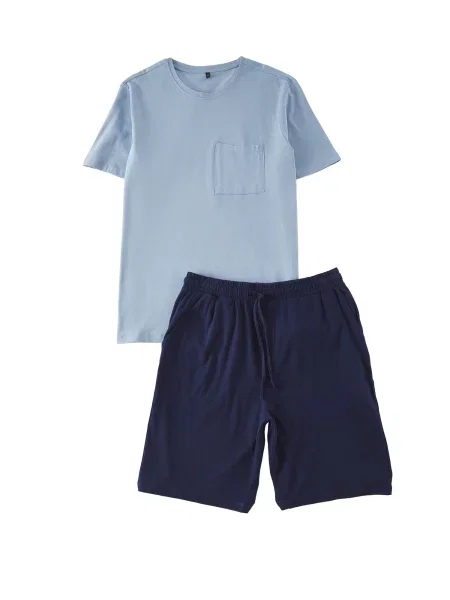 Trendyol Pijama scurtă / deschis albastru