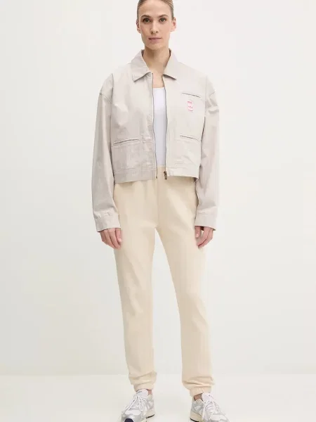 Куртка adidas Originals AOP CROP JACKET перехідна oversize бежевий