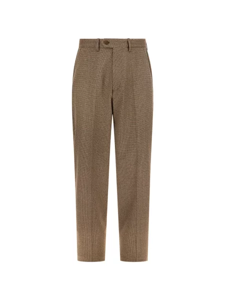 Pantaloni Marsem în carouri maro