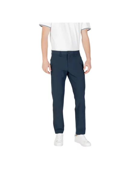 Skinny spodnie Hugo Boss casual ze stretchu niebieskie