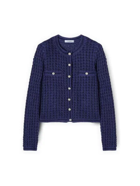 Kardigan Motivi ażurowy niebieski