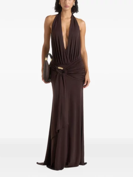Rochie maxi Manière De Voir drapată maro