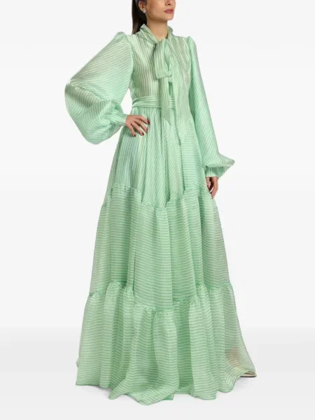 Rochie maxi Miau By Clara Rotescu cu dungi verde