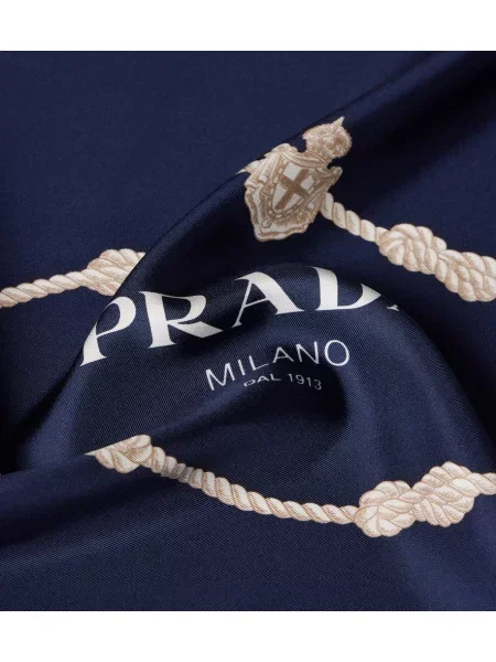 Fular Prada de mătase cu imagine albastru