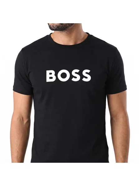 Tricou Boss Black cu autograf negru