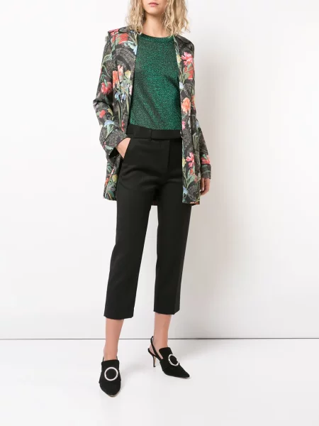 Geacă Off-white cu model floral alb