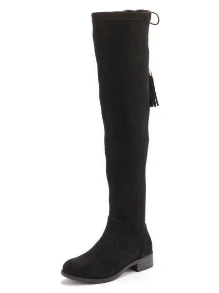 LASCANA Cizme peste genunchi negru