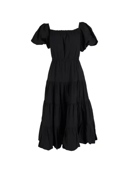 Rochie midi Jason Wu până la genunchi cu umerii deschiși de costum negru