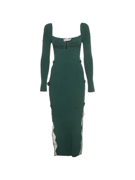Rochie midi Self-portrait din dantelă până la genunchi de costum verde