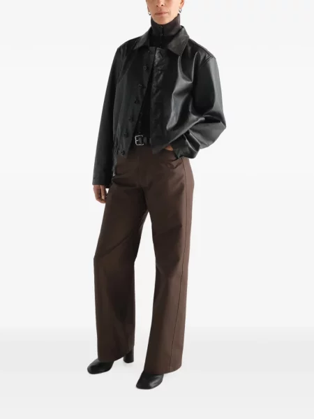 Pantaloni Lemaire din țesătură twill maro