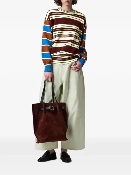 Pulover Paul Smith cu dungi tricotate maro
