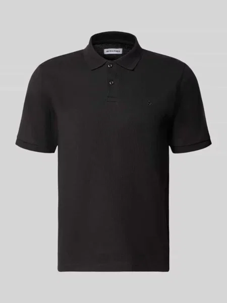 Koszulka polo z domieszką bawełny krój regular fit model Austin' Jack & Jones czarna