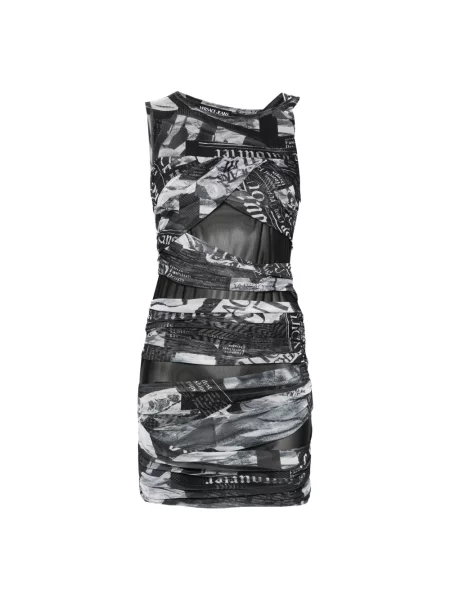 Sukienka jeansowa Versace Jeans Couture asymetryczna biała