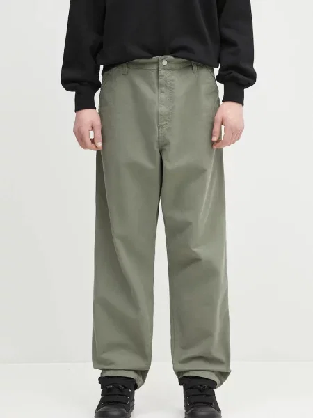 Carhartt WIP pantaloni de Single Knee Pant drept verde