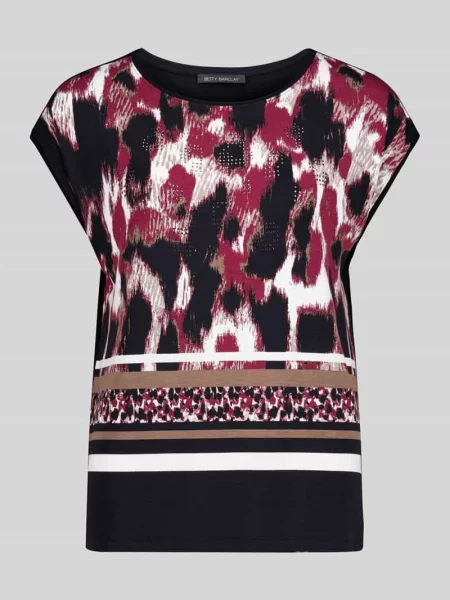 Męski t-shirt o kroju regular fit z przyszytym brzegiem Betty Barclay