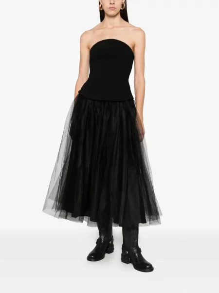 Rochie midi Maje din tul fără bretele negru