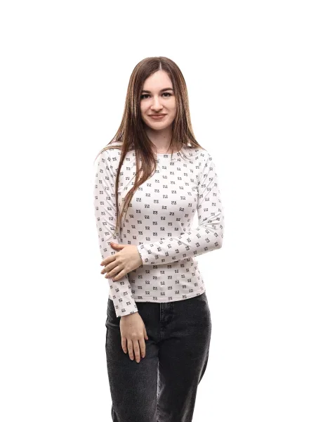 Лонгслів LUMO молочний віскоза/поліестер