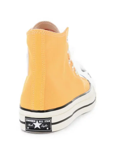 Top Converse cu platformă din canvas cu imagine alb