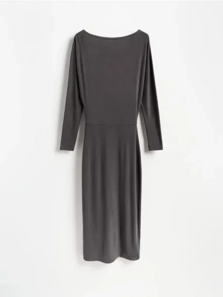 Reserved Rochie maxi cu conținut ridicat de gri-închis gri