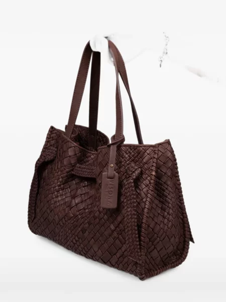 Geantă shopper Visona` din piele maro