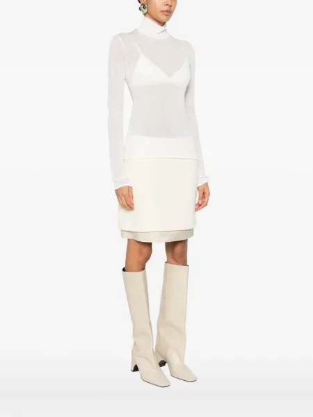 Top Jil Sander lung alb