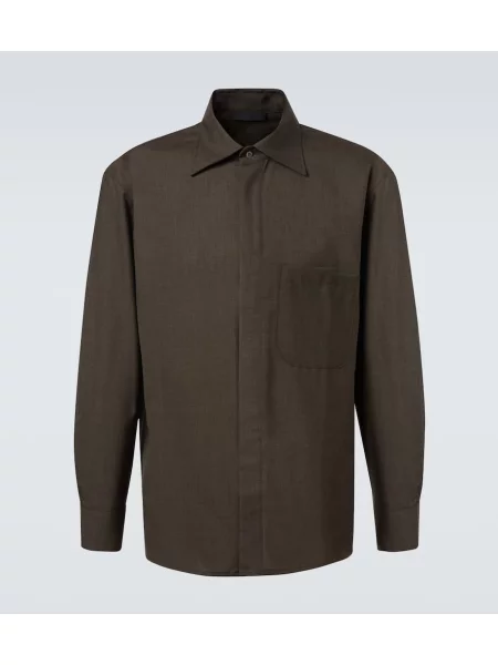 Volnena srajca Saman Amel rjava