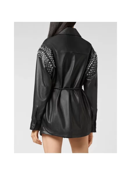Koszula Philipp Plein skórzana czarna