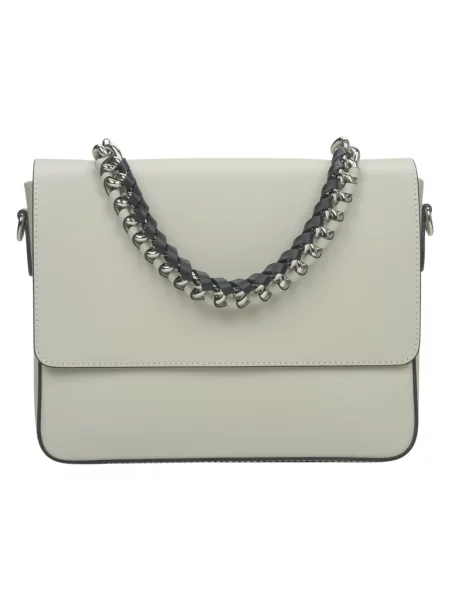 Torebka na łańcuszku Estro skórzana beżowa