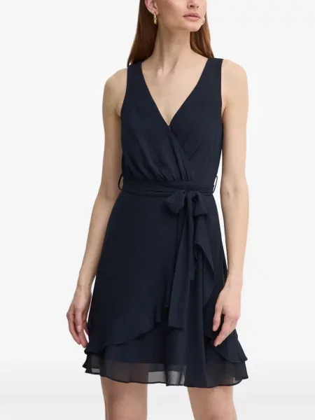 Rochie mini Morgan cu decolteu în V cu volane albastru