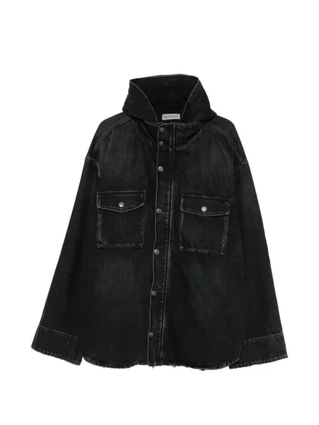 Geacă de blugi Balenciaga cu glugă negru
