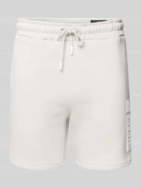 Szorty z dzianiny dresowej z elastycznym pasem i tunelem Alpha Industries szary
