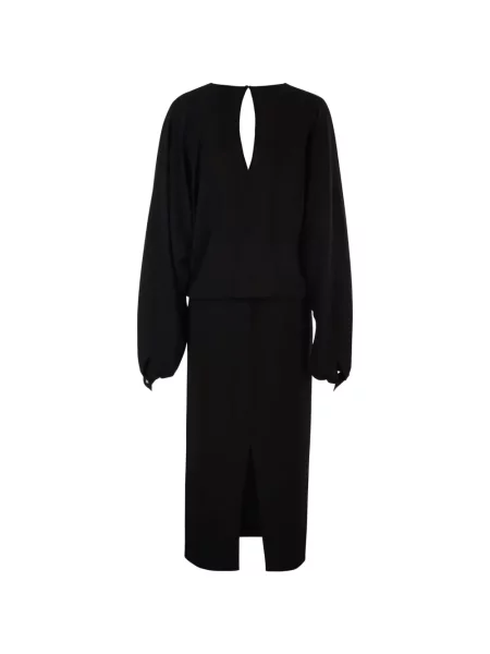 Lung rochie midi Max Mara drapată negru