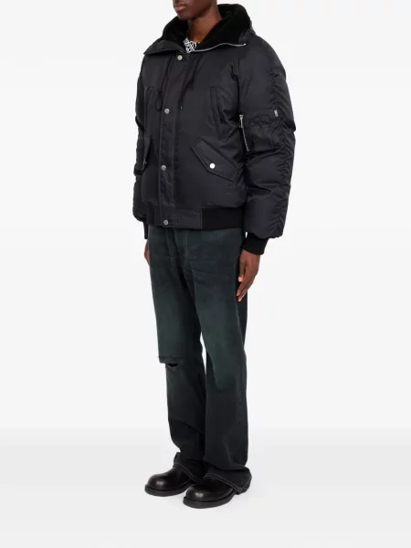 Geacă bomber Mm6 Maison Margiela cu glugă negru