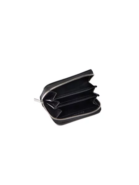 Maža Moteriška Piniginė Calvin Klein Emblem Aop Embossed Zip Around juoda