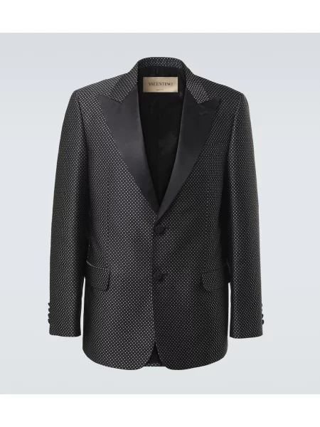 Costum Valentino cu buline din jacard negru