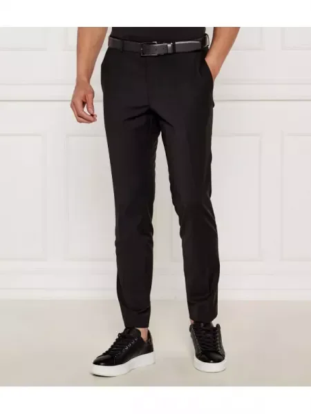 HUGO de lână pantaloni | extra slim fit negru