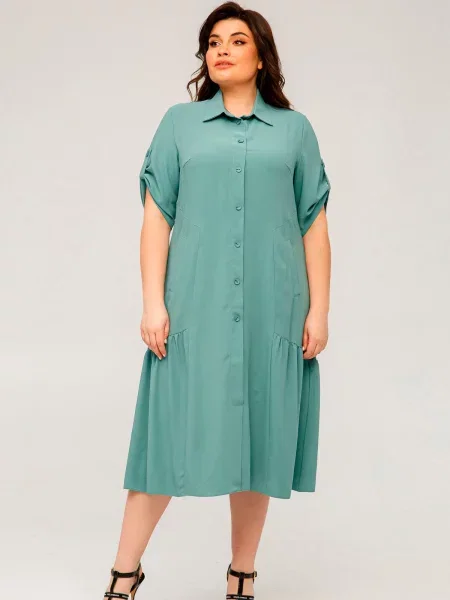 Сукня міді All Posa поліестер/еластан бірюзовий