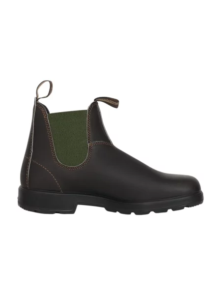 Sztyblety Blundstone skórzane z logo brązowe
