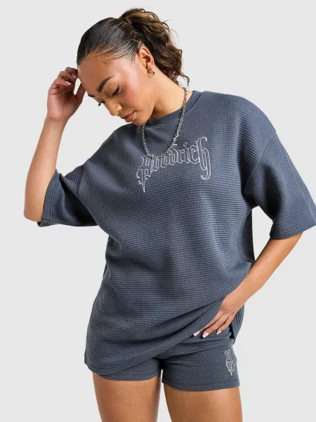 Hoodrich T-Shirt Oversize Stellar Waffle szara