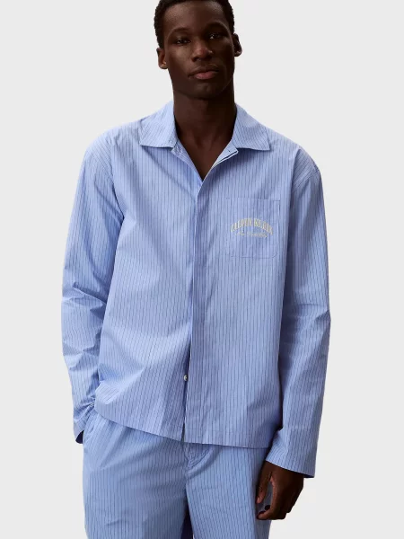 Смугаста піжама Calvin Klein блакитна